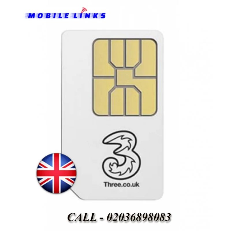 3 UK Network Trio Sim Card in East London